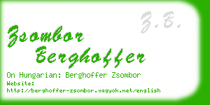 zsombor berghoffer business card